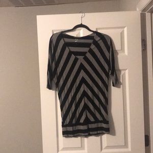 Black and gray striped shirt